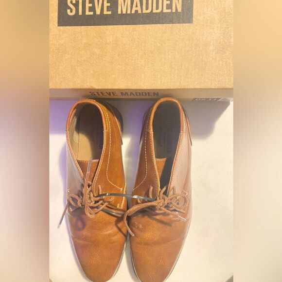 🛍️ Steve Madden P-Symin Dress & Comfort Short Chukka Boot Cognac Brown NIB 11 💥 - Picture 1 of 6